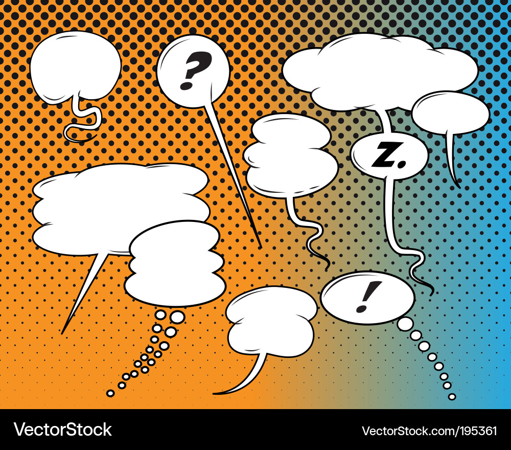 Comic Book Balloons Speech Bubbles Vector Image