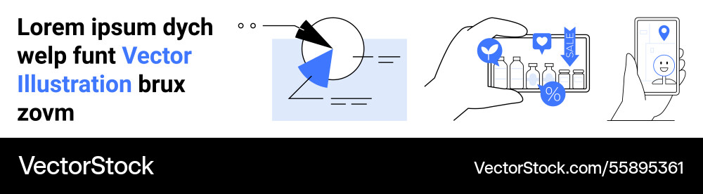 Data analytics e-commerce and mobile interface vector image