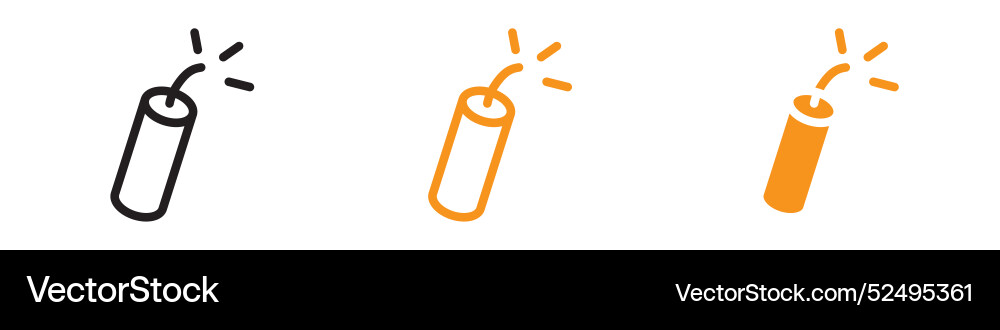Dynamite icon set explosive material for mining vector image