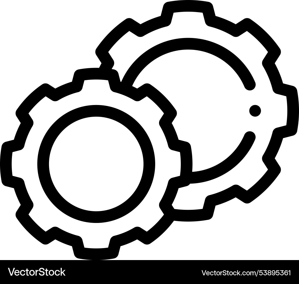 Gears icon thin linear style design isolated Gears icon thin linear style design isolated vector image