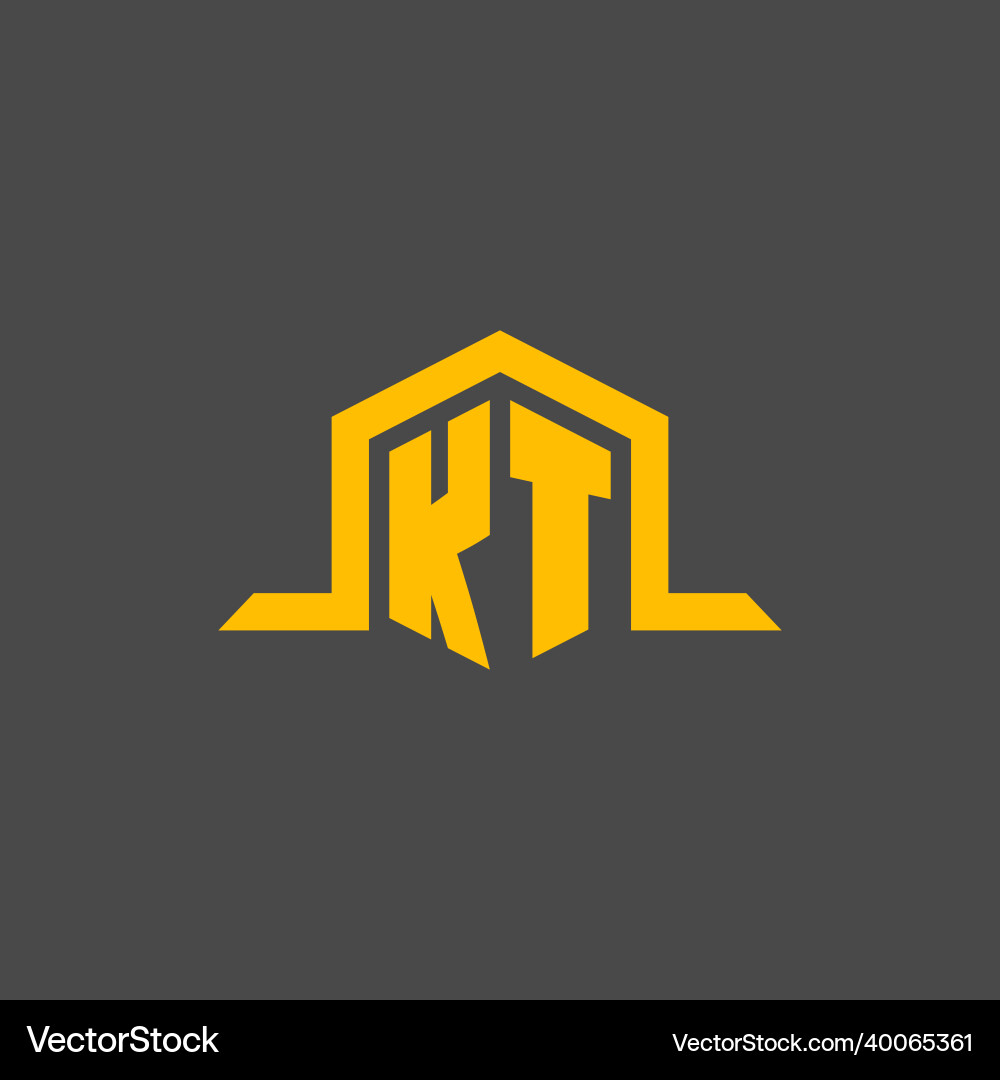 Kt monogram initial logo with hexagon style design Kt monogram initial logo with hexagon style design Vector Image