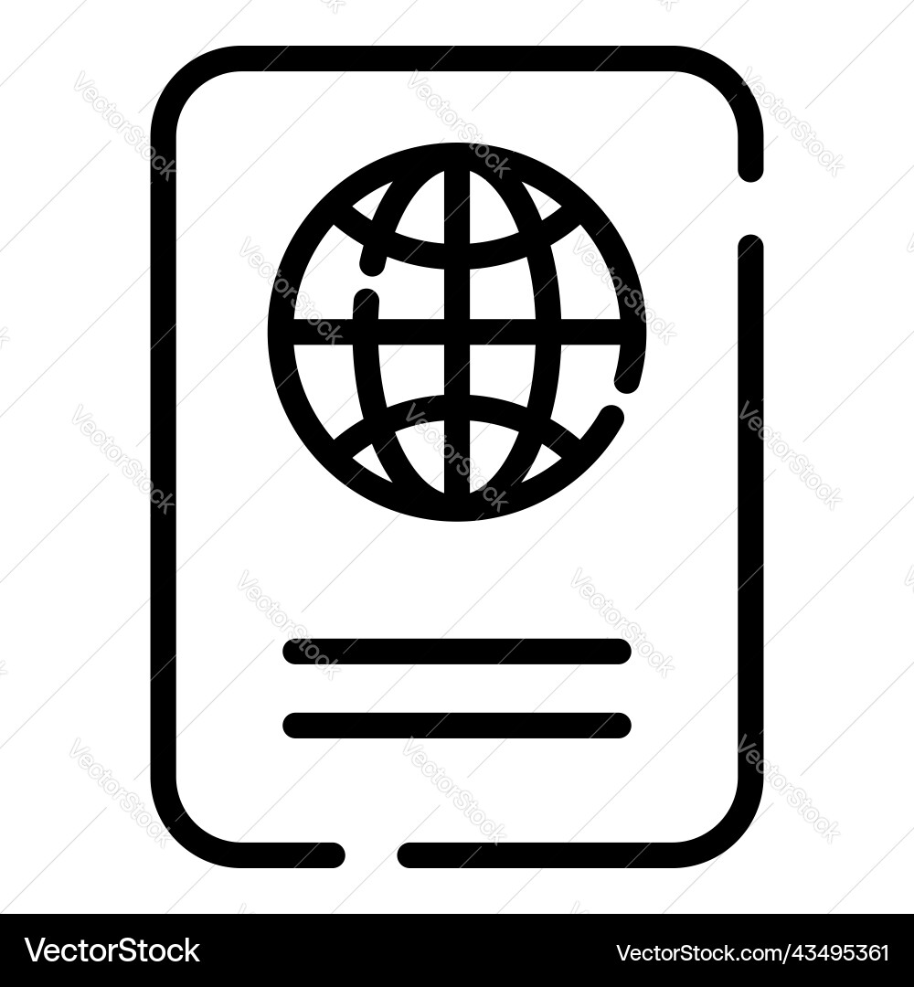 Passport icon thin line style for web and mobile Vector Image