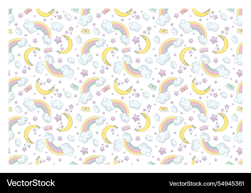 Repeating seamless pattern with unicorns moon Repeating seamless pattern with unicorns moon Vector Image