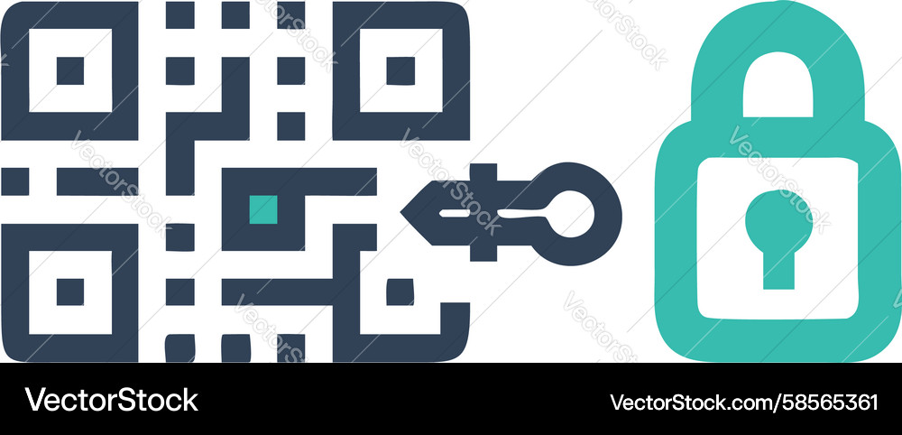 Secure QR Code Lock Icon Vector Image