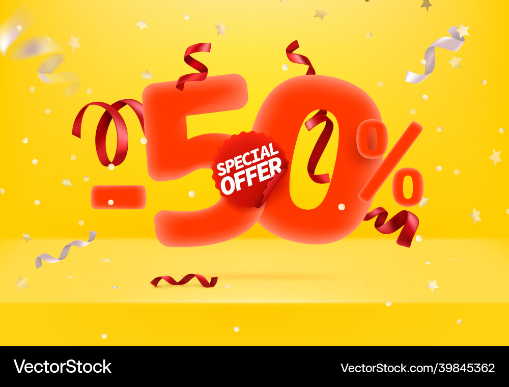 50 Prozent Verkauf von Sonderangebot Promo Banner 50 Prozent Verkauf von Sonderangebot Promo Banner vektorbild
