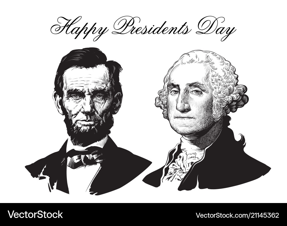 Abraham lincoln and washington Royalty Free Vector
