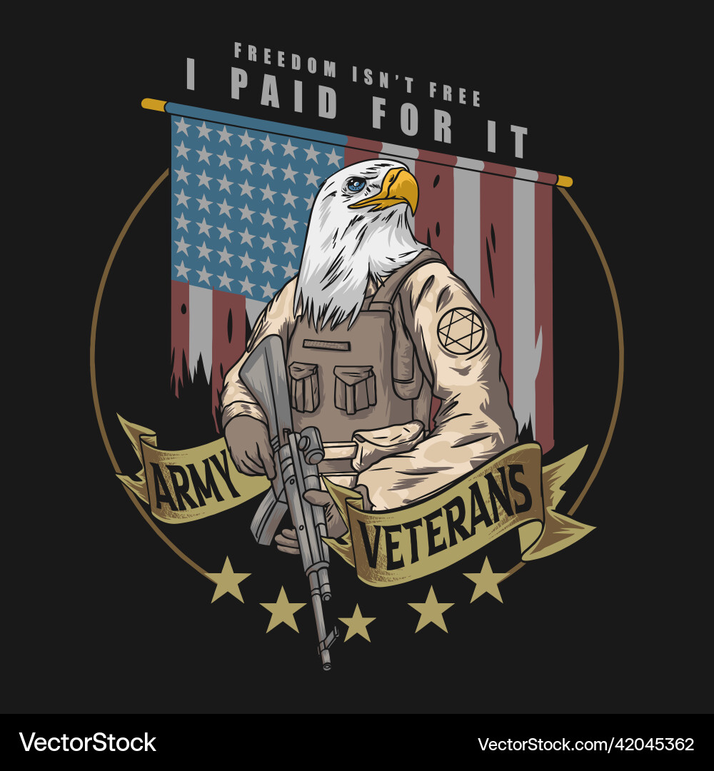 Army eagle united states veterans Army eagle united states veterans vector image