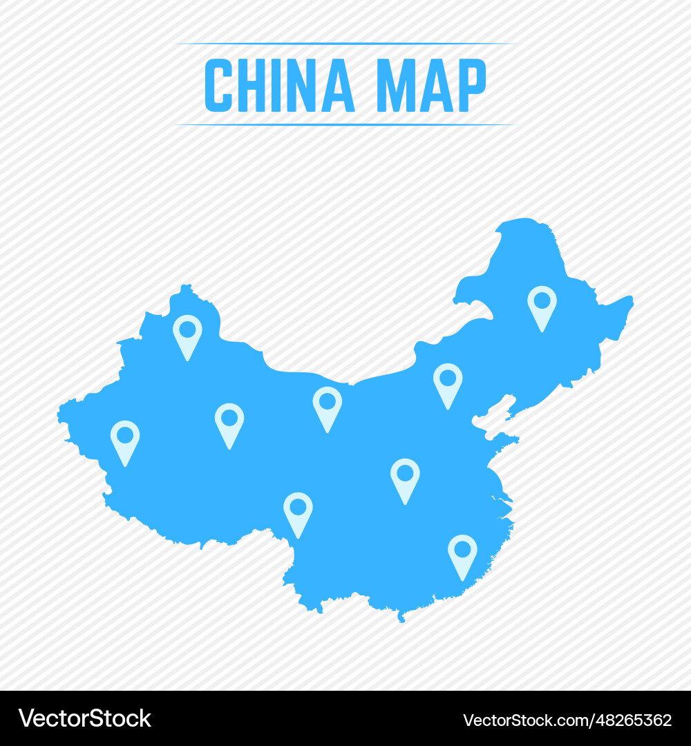 China simple map with icons vector image