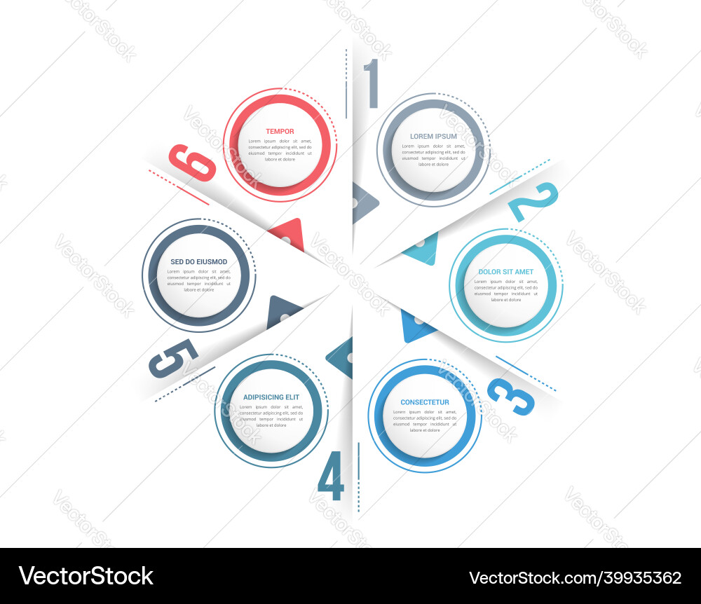 Circle infographics - six elements Royalty Free Vector Image