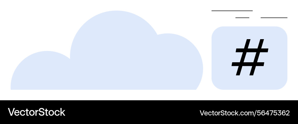 Cloud and metadata tag symbol representing digital Cloud and metadata tag symbol representing digital vector image
