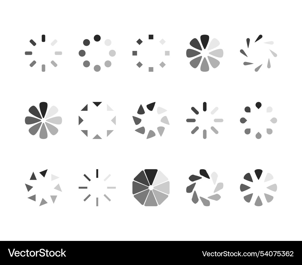 Collection loading bar status icon set of loaded vector image