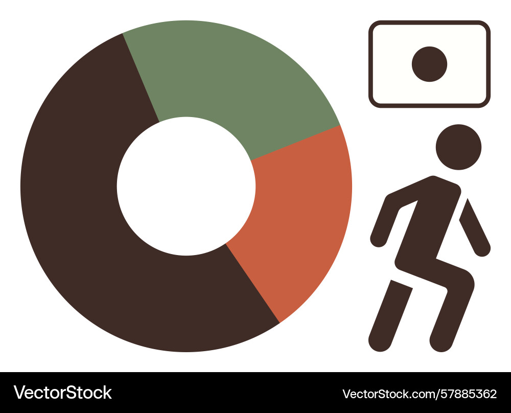 Data visualization with pie chart and human figure Vector Image