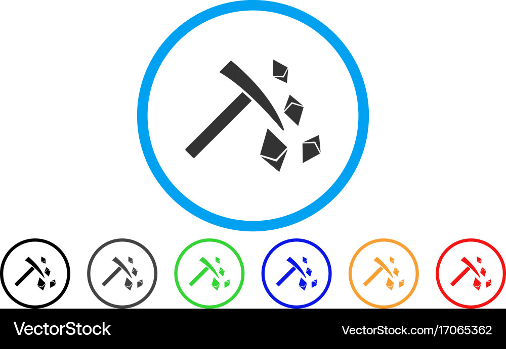 Ethereum mining hammer flat icon vector image