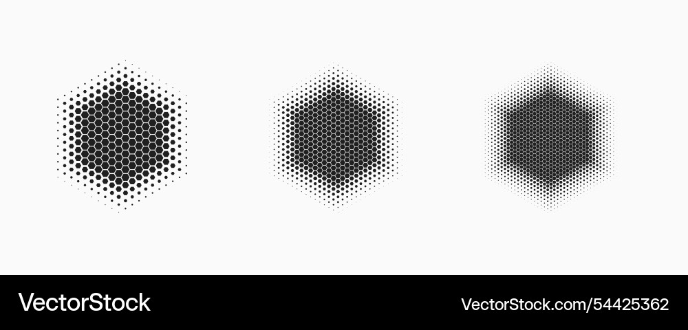 Hexagonal halftone pattern Hexagonal halftone pattern vector image