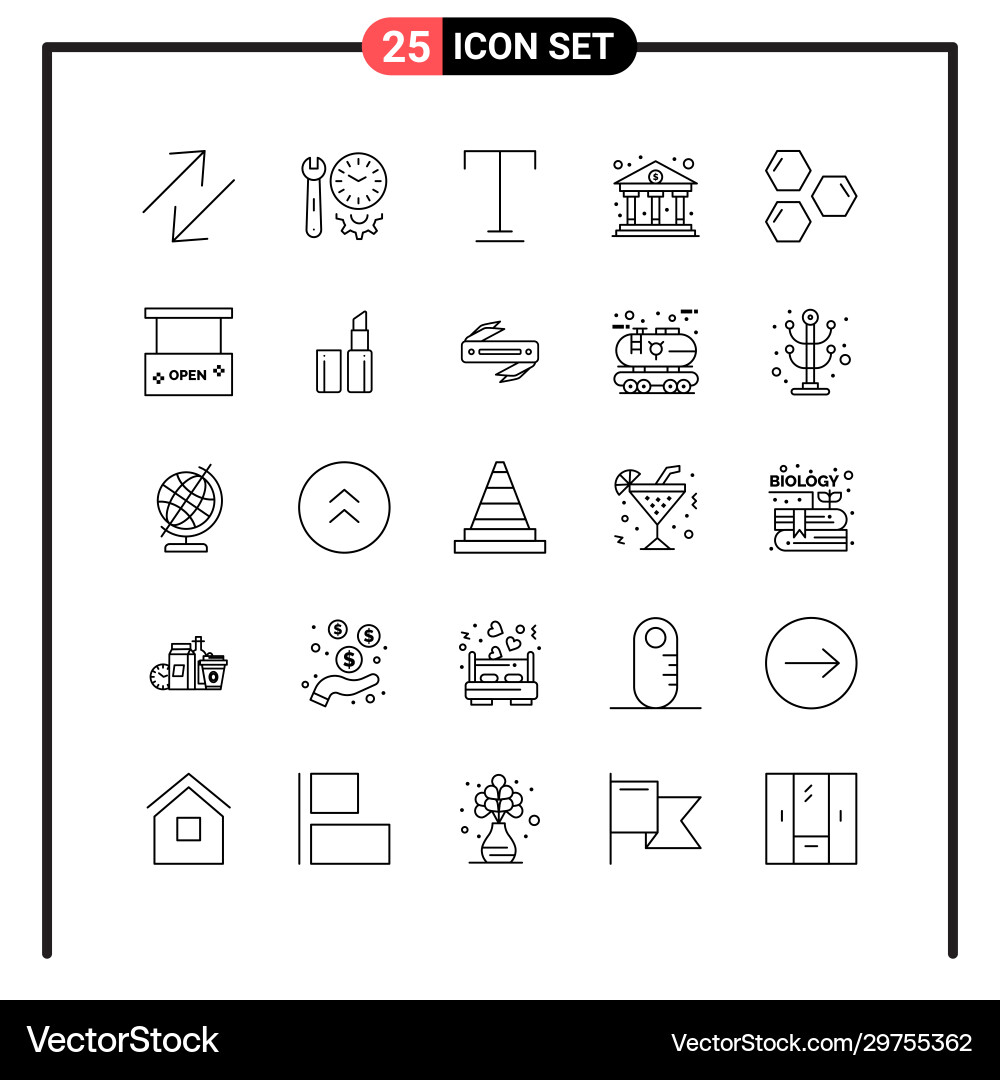 Set 25 line style icons for web and mobile Vector Image