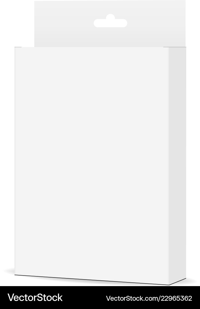 White Empty Cardboard Box with Hanger - Side View vector image