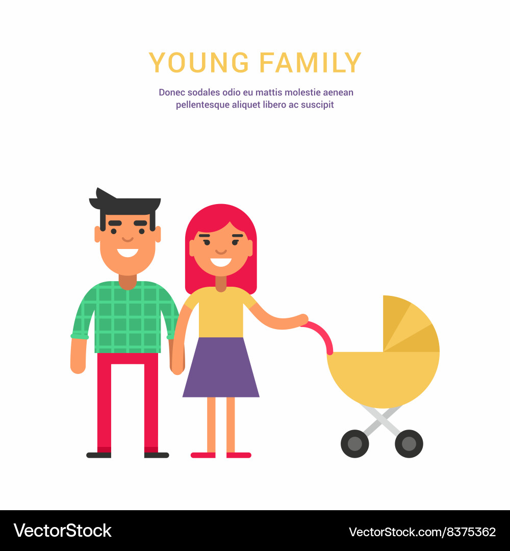 Young family concept flat style father mother Vector Image