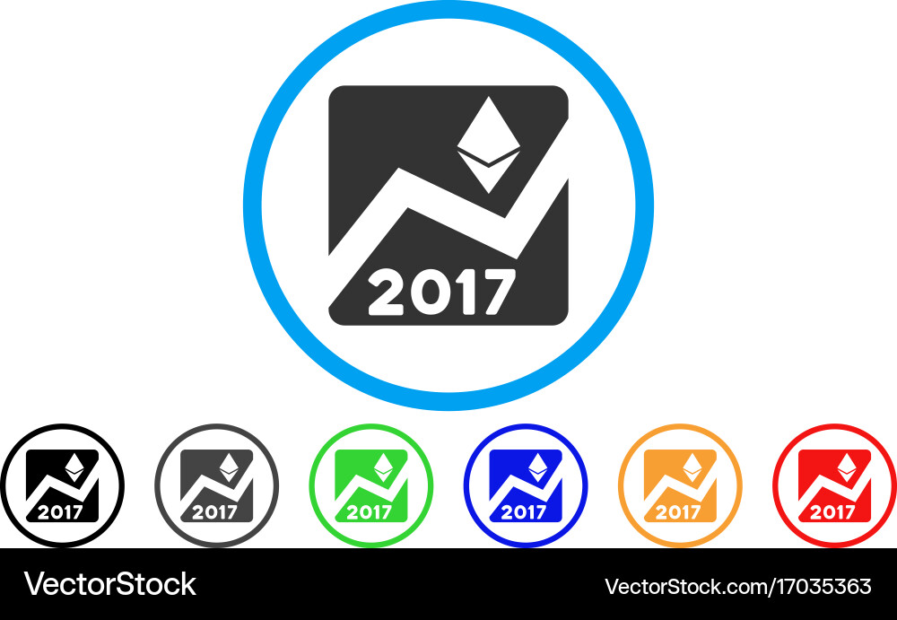 2017 ethereum chart rounded icon vector image
