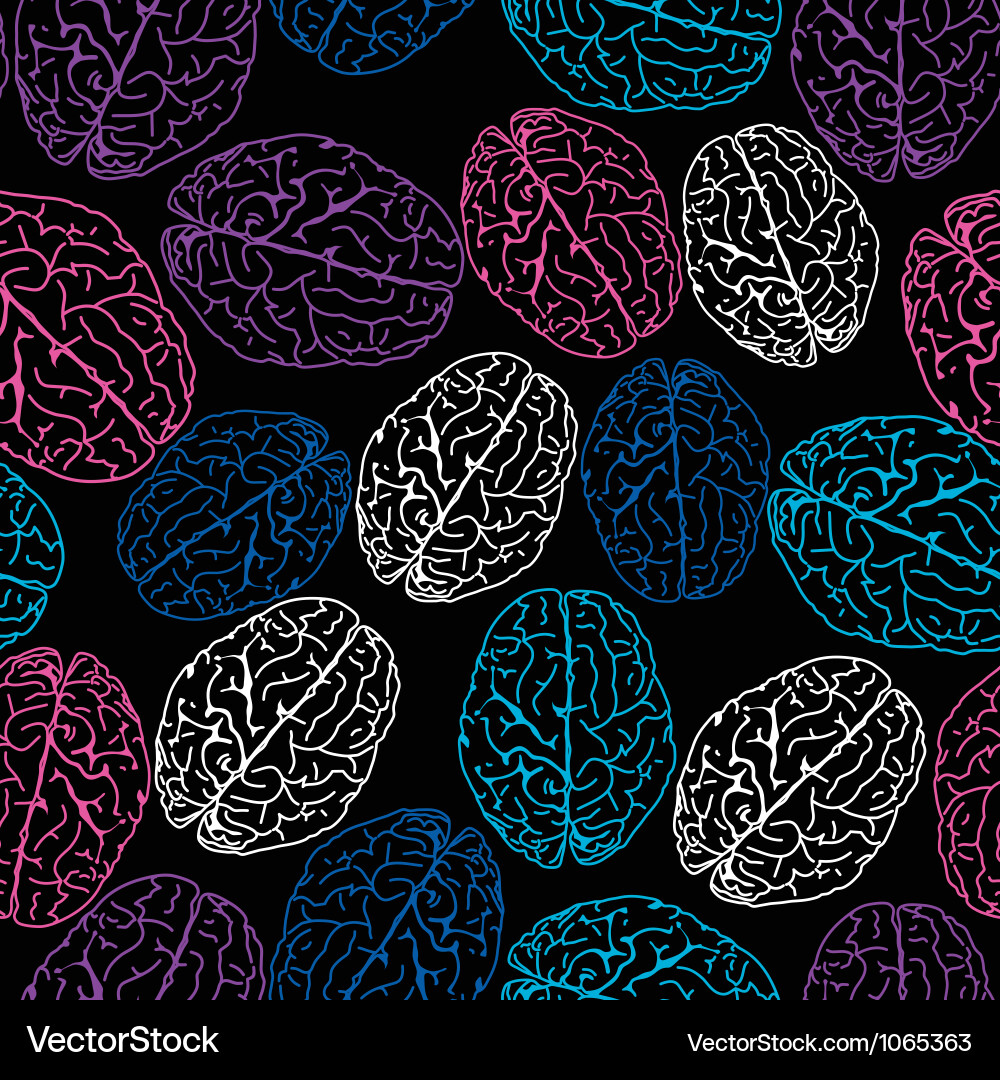 Brain Pattern Seamless Vector Image