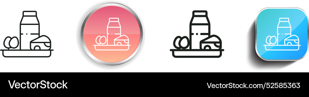 Cheese icon thin linear regular and button style vector image