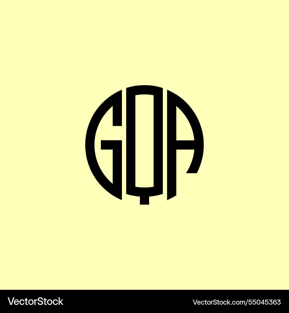 Creative rounded initial letters gqa logo Creative rounded initial letters gqa logo Vector Image
