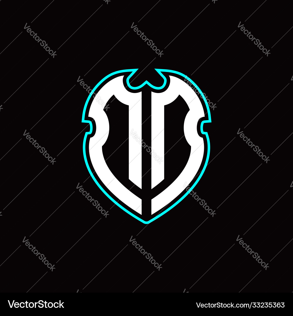 D initial logo design with a shield shape D initial logo design with a shield shape vector image