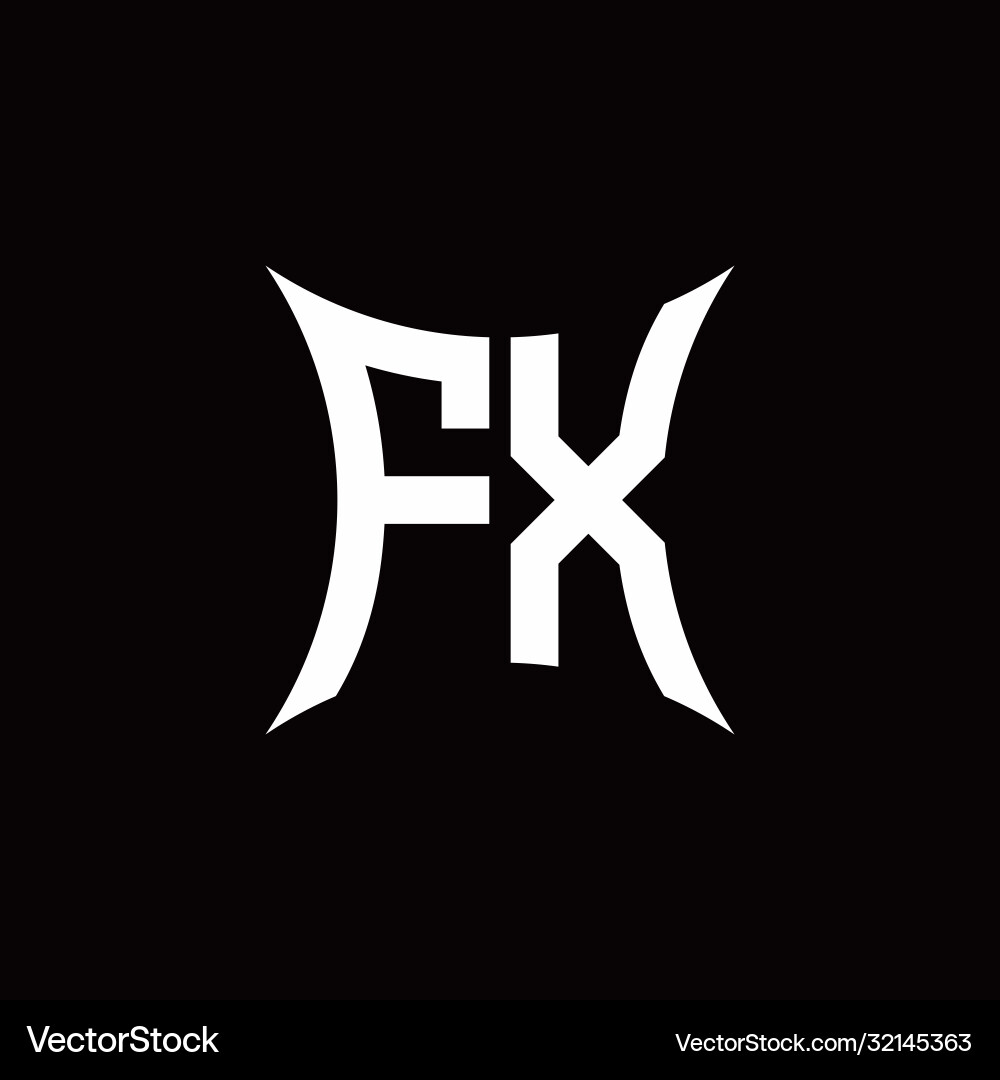 Fx monogram logo with sharped shape design Fx monogram logo with sharped shape design Vector Image