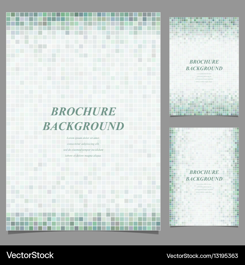 Geometric square pixel pattern page template set Vector Image