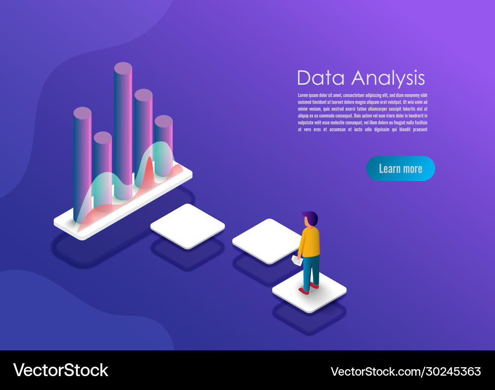 Isometric data analytics concept banner can use Isometric data analytics concept banner can use vector image