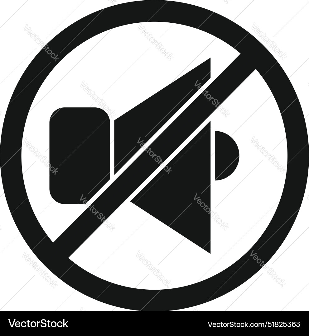 No sound sign indicating silence zone prohibiting No sound sign indicating silence zone prohibiting Vector Image