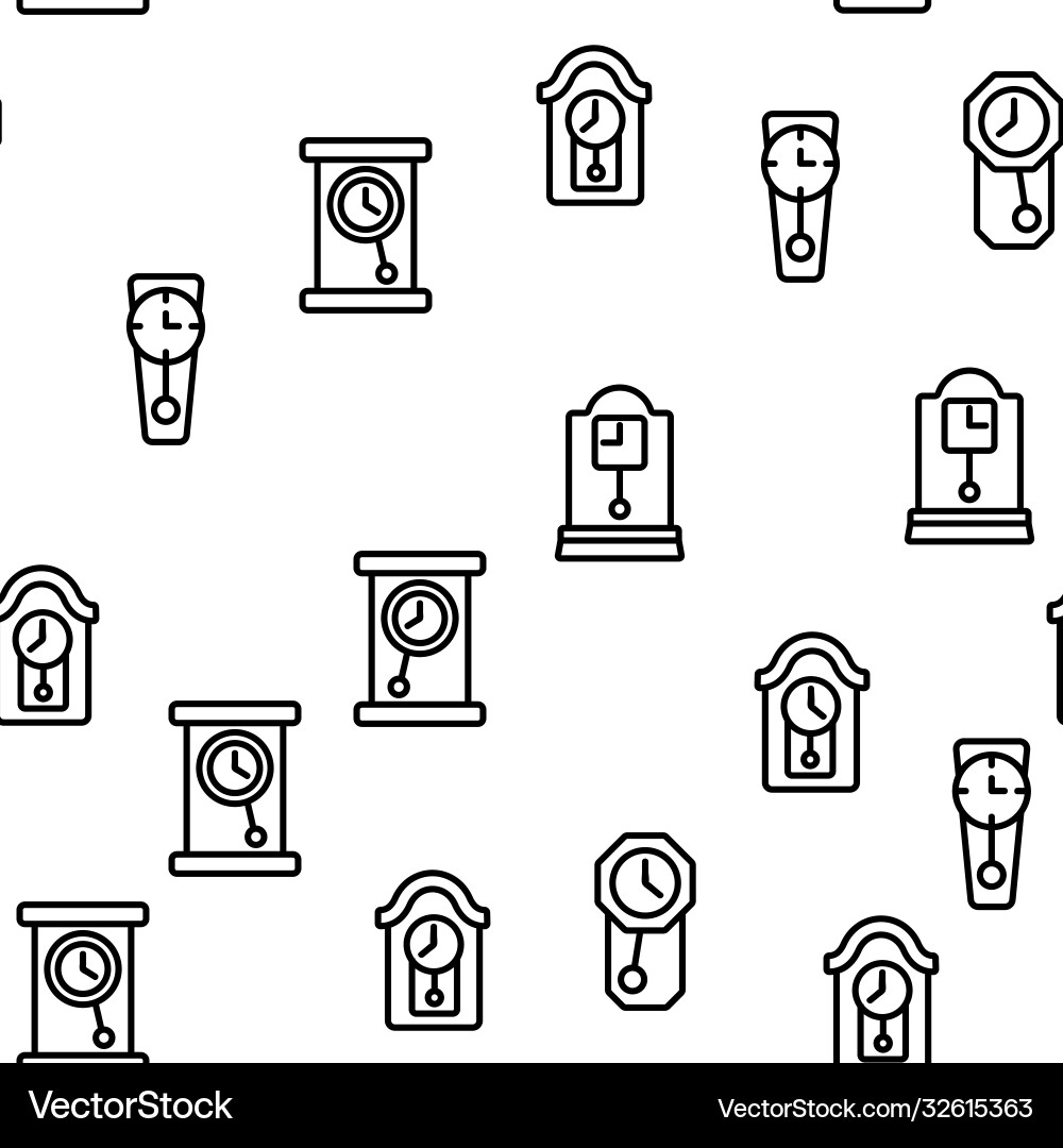 Pendulum clock device seamless pattern Pendulum clock device seamless pattern vector image