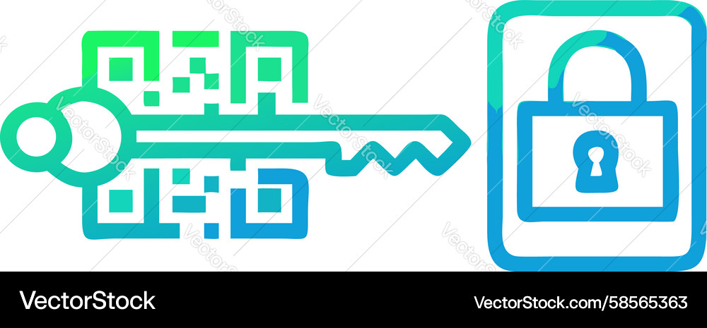 QR Code Unlock Security Vector Image