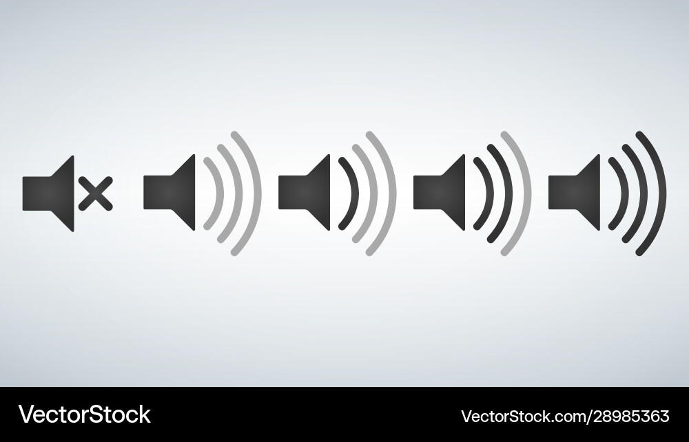 Set sound icons design flat style volume levels Vector Image