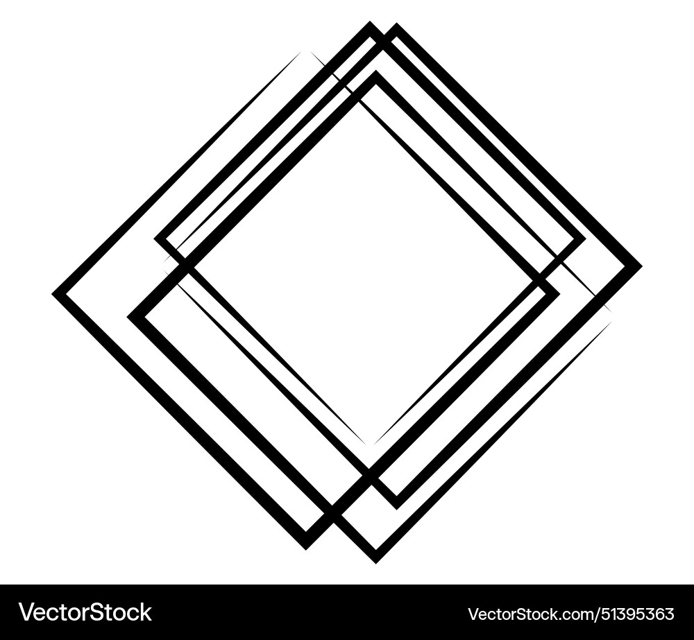 Square frame geometric abstract element Square frame geometric abstract element vector image
