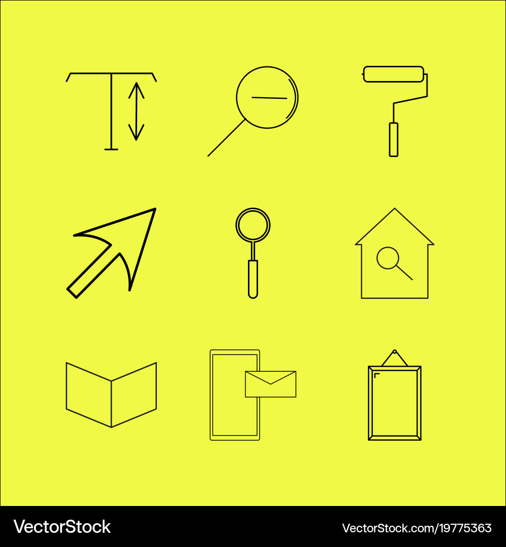 Web linear icon set simple outline icons Vector Image