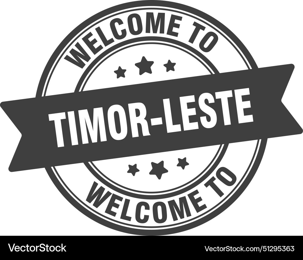 Welcome to timor-leste stamp round Royalty Free Vector Image