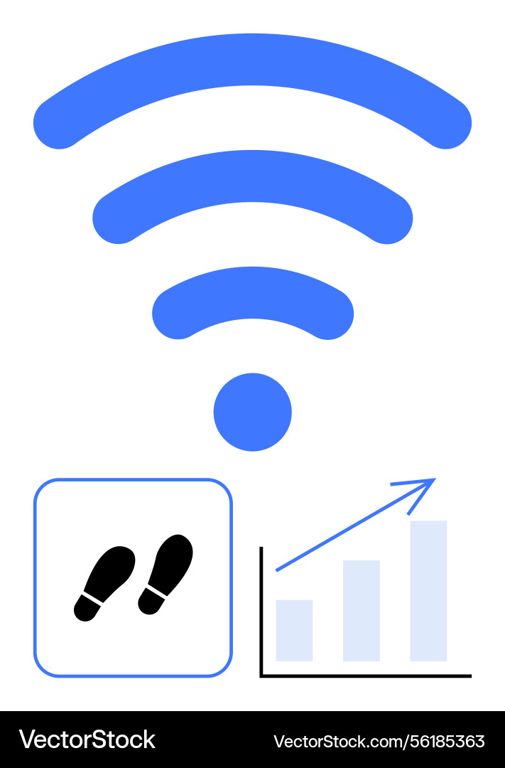 Wireless connectivity enabling data tracking Wireless connectivity enabling data tracking Vector Image