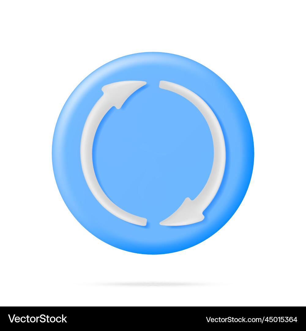 3d synchronization icon isolated 3d synchronization icon isolated Vector Image