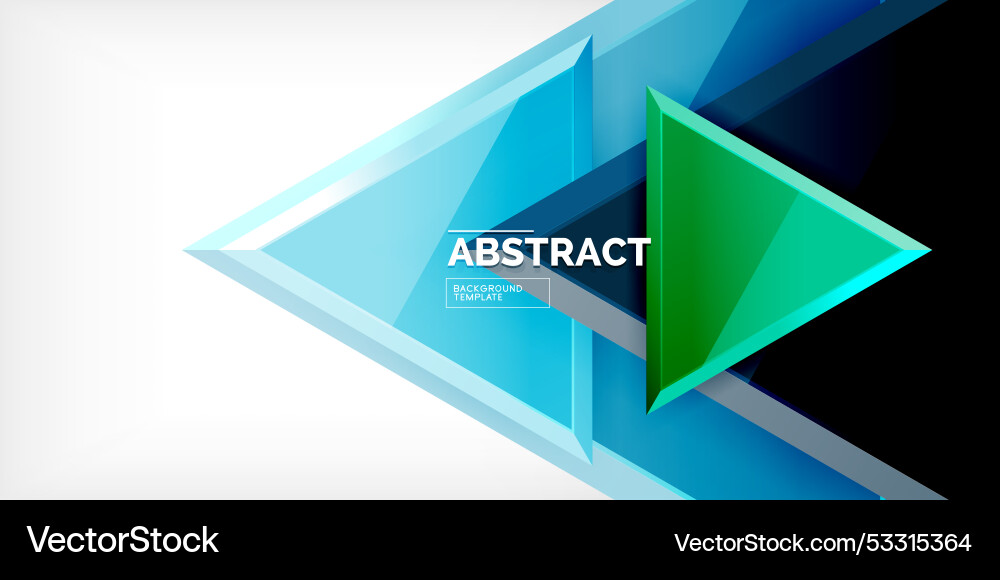 Abstract background - colorful triangles with 3d Vector Image