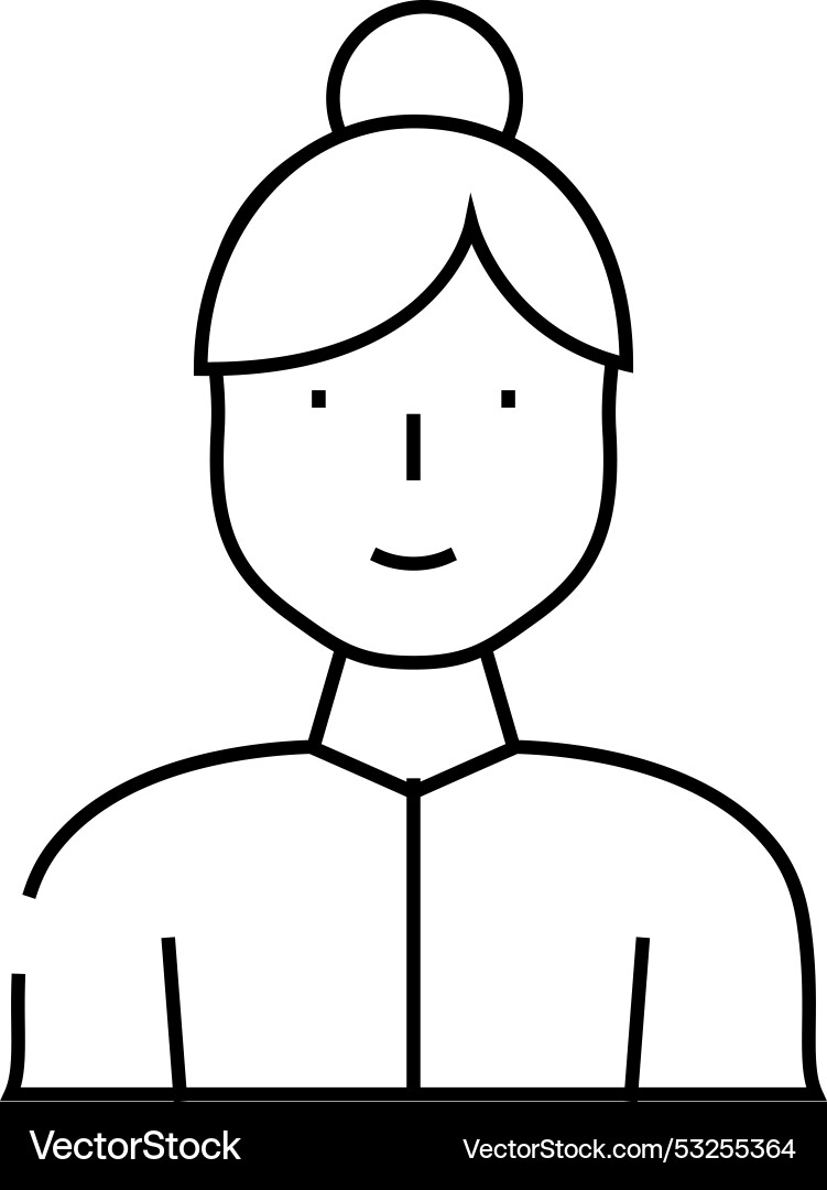 Body positive woman line icon Body positive woman line icon vector image