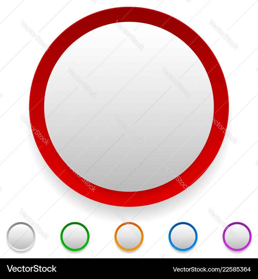 Circle button icon set with empty space Vector Image