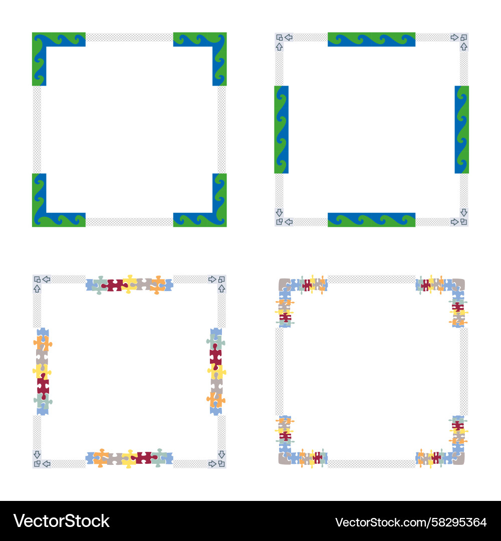 Dynamic Green Zigzag Frame Icon Vector Image