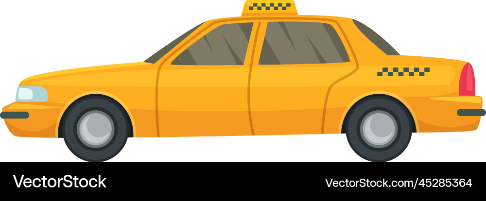 Gelbes Taxi Auto Seitenansicht Cartoon Symbol Gelbes Taxi Auto Seitenansicht Cartoon Symbol vektorbild