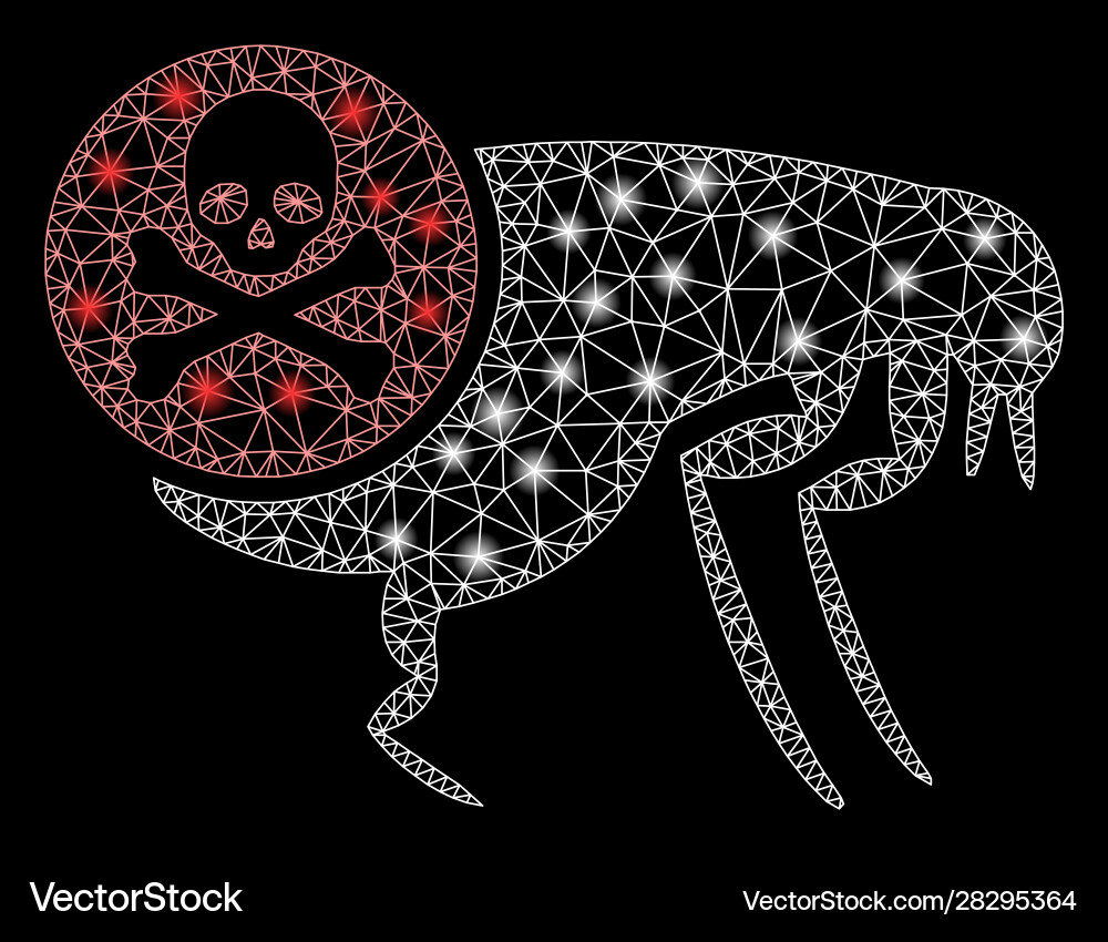 Glossy mesh network flea pesticide with flare Glossy mesh network flea pesticide with flare Vector Image