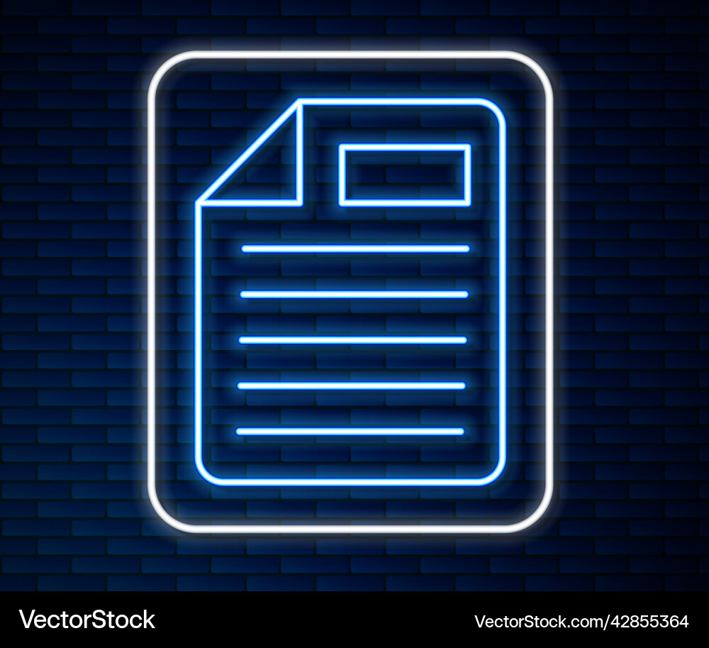 Glowing neon line file document icon isolated Glowing neon line file document icon isolated Vector Image