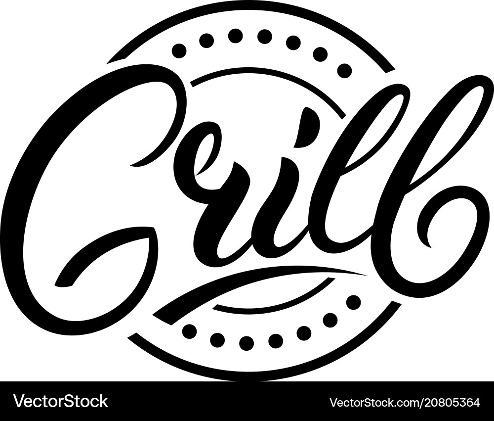 Grill hand geschriebene Schriftzeichen Zeichen Emblem Grill hand geschriebene Schriftzeichen Zeichen Emblem vektorbild