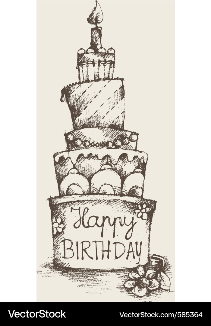 Happy birthday cake vector image