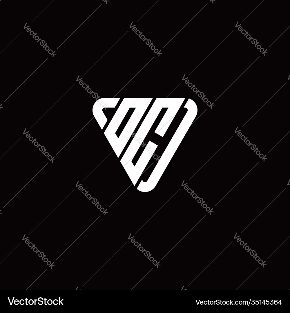Initial letter o c linked triangle design logo vector image