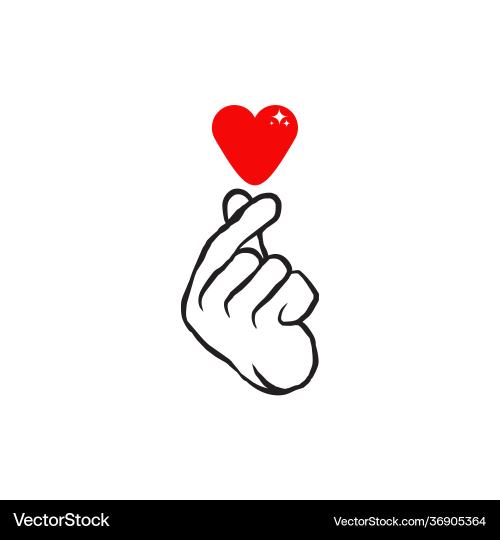 Korean love logo design template Royalty Free Vector Image