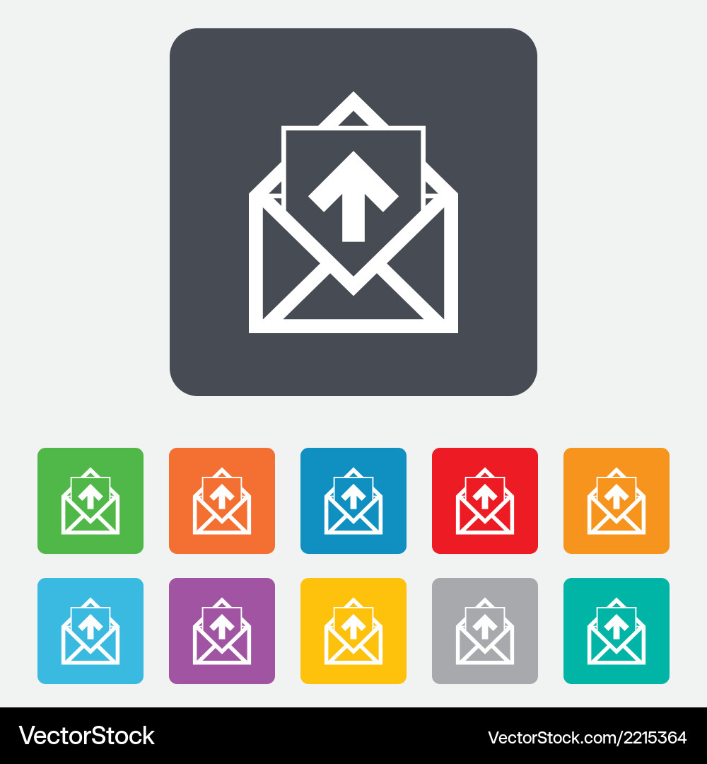 Mail icon envelope symbol outbox message sign Vector Image